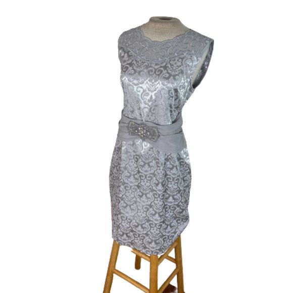 Floryday Dresses & Skirts - Floryday Retro Vintage Inspired Sheath Mini Dress Silver Gray M Medium